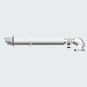 KIT SCARICO COASSIALE Ø 60/100 MM USCITA ORIZZONTALE GRIGIO