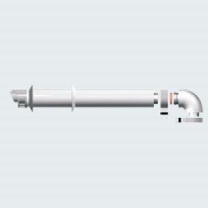 KIT SCARICO COASSIALE Ø 60/100 MM USCITA ORIZZONTALE GRIGIO