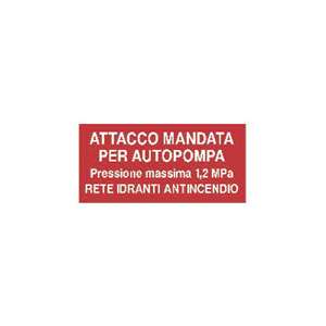 CARTELLO INDICATORE (400 X 200), ATTACCO AUTOPOMPA VV.F.