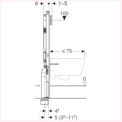 GEBERIT DUOFIX WC SOSPESO 114 CM
