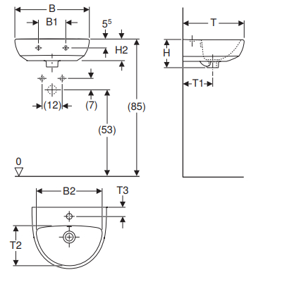 LAVAMANI 50 CM - SERIE SELNOVA BIANCO
