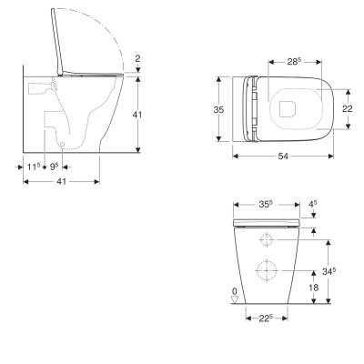 VASO FILO PARETE RIMFREE CON SEDILE AVVOLGENTE - SERIE SMYLE