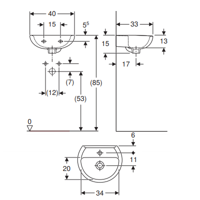 LAVAMANI 40 - SERIE COLIBRI' BIANCO