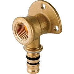 GOMITO FEMMINA A 90° A COMPRESSIONE FLANGIATO - Ø 16X1/2