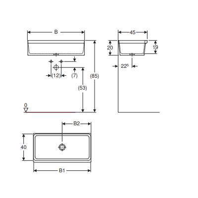 LAVABO A CANALE CM 90 - SERIE ELLEBORO
