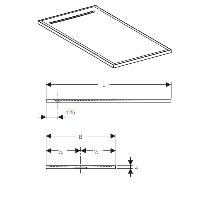PIATTO DOCCIA GEBERIT SESTRA 120X80 CM FINITURA PIETRA