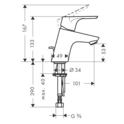 MISCELATORE LAVABO - SERIE FOCUS E2