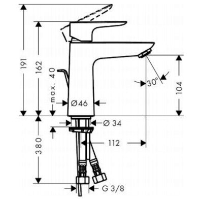 MISCELATORE LAVABO 110 - SERIE COOLSTART TALIS E