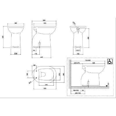 VASO CASUAL H 50 CM SENZA APERTURA FRONTALE SCARICO PAVIMENT