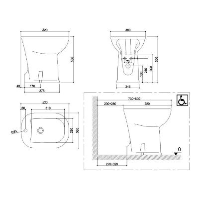 BIDET CASUAL H 50 CM