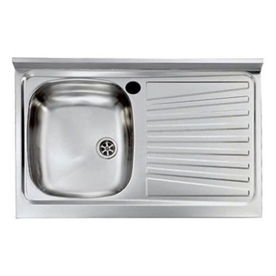 LAVELLO INOX CM. 80X50 CM - 1 VASCA CON SCIVOLO DX