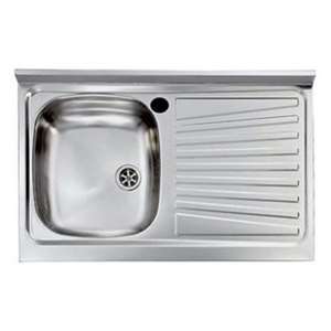 LAVELLO INOX CM. 80X50 CM - 1 VASCA CON SCIVOLO DX