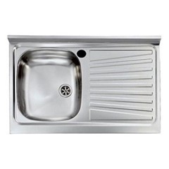 LAVELLO INOX CM. 80X50 CM - 1 VASCA CON SCIVOLO DX