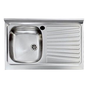 LAVELLO INOX CM. 80X50 CM - 1 VASCA CON SCIVOLO DX