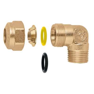 RACCORDO CURVO TENUTA O-RING X TUBO RAME Ø 16 MM
