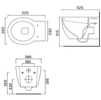 VASO SOSPESO SERIE EASY EVO BIANCO LUCIDO