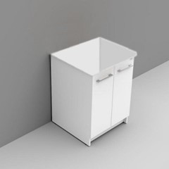 SOTTOLAVATOIO PER LAVATOIO REVINE 61X61X81 CON ASSE IN LEGNO