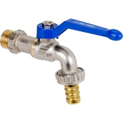 RUBINETTO PORTAGOMMA SILVER CON MANIGLIA BLU - Ø 1/2'