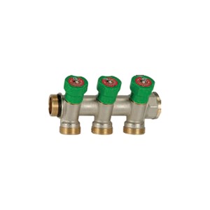 COLLETTORE CON RUBINETTI A Ø 3VIE 1/2''M