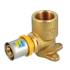 GOMITO MURO CON FLANGIA MULTISTRATO TRIDENT Ø 1/2