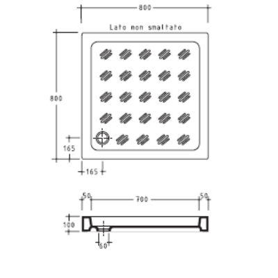PIATTO DOCCIA 80X80 CM H=10 CM - ALBATRO BIANCO