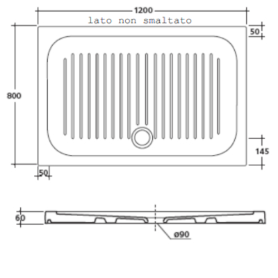 PIATTO DOCCIA 120X80 CM H=60 MM