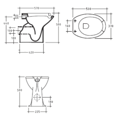VASO DISABILI SAGITTARIO SCARICO A PARETE