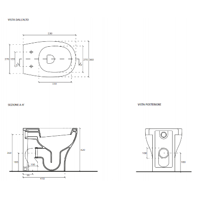 VASO A TERRA FILO PARETE - SERIE EDEN BIANCO