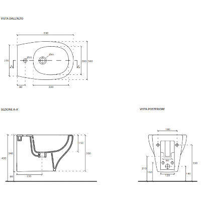 BIDET SOSPESO - SERIE EDEN BIANCO