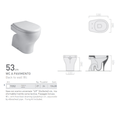 VASO SCARICO UNIVERSALE A PAVIMENTO - SERIE EDEN BIANCO