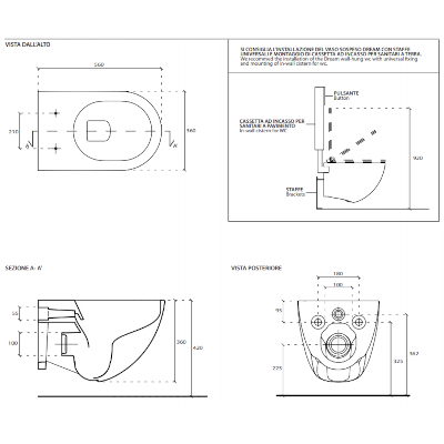 DREAM VASO SOSPESO 56X36 CM SENZA BRIDA BIANCO