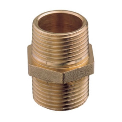 NIPLES DOPPIO IN OTTONE GIALLO Ø 3/8