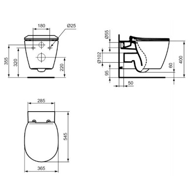 VASO SOSPESO CON SEDILE - SERIE CONNECT