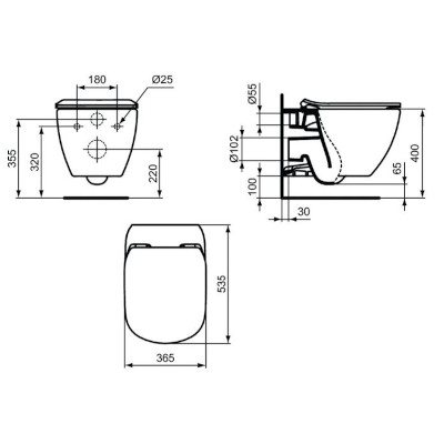 VASO SOSPESO ACQUABLADE CON SEDILE RALLENTATO - SERIE TESI