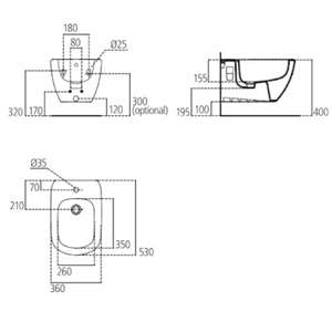 BIDET SOSPESO - SERIE TESI BIANCO EUROPEO