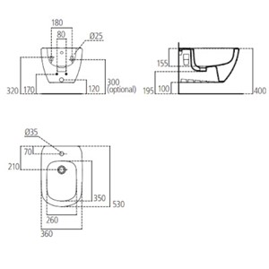 BIDET SOSPESO - SERIE TESI BIANCO EUROPEO