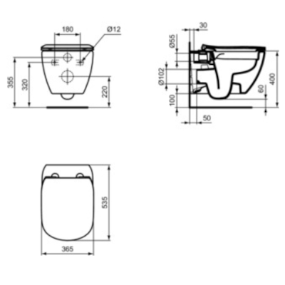 VASO SOSPESO RIMLS+ CON SEDILE RALLENTATO SERIE TESI
