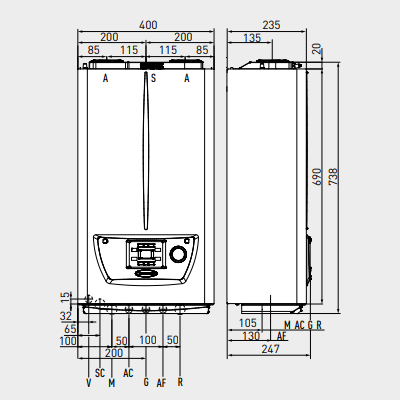 CALDAIA MURALE VICTRIX OMNIA A METANO/GPL