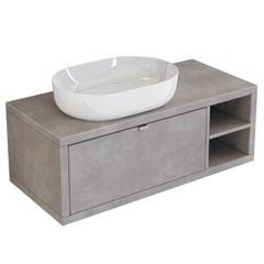 MOBILE DOMUS GRIGIO CALDO 110X50 CM 1 CASS LAVABO A SINISTRA