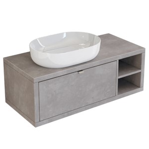 MOBILE DOMUS GRIGIO CALDO 110X50 CM 1 CASS LAVABO A SINISTRA