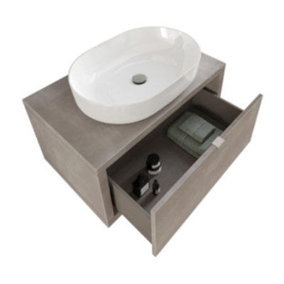 MOBILE DOMUS GRIGIO CALDO 80X50 CM 1 CASS. LAVABO CERAMICA