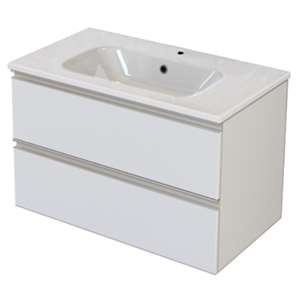 MOBILE NOBU BIANCO 80X46 CM 2 CASS. LAVABO CERAMICA