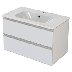 MOBILE NOBU BIANCO 80X46 CM 2 CASS. LAVABO CERAMICA