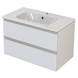 MOBILE NOBU BIANCO 80X46 CM 2 CASS. LAVABO CERAMICA