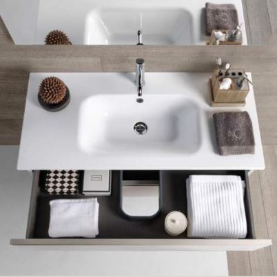 MOBILE NOBU GRIGIO 80X46 CM 2 CASS. LAVABO CERAMICA
