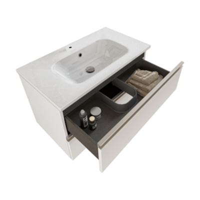 MOBILE NOBU BIANCO 80X46 CM 2 CASS. LAVABO CERAMICA