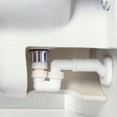 SIFONE ECCENTRICO POLYPROPYLENE BIANCO PER LAVABO/BIDET 1643