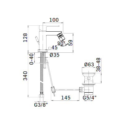 MISCELATORE PER BIDET - SERIE FEEL 5841
