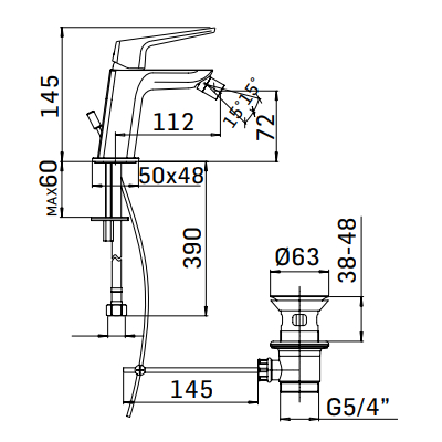 MISCELATORE BIDET - SERIE SPARTACO 5921