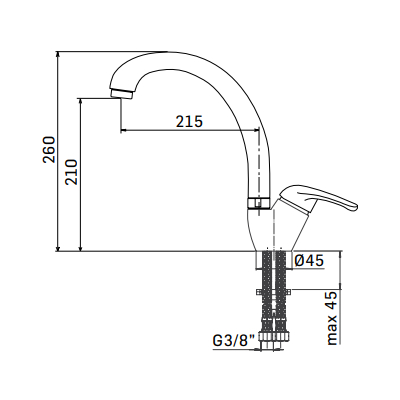 MISCELATORE MONOF. LAVELLO COLLO GIREVOLE - SERIE KIWI 7659